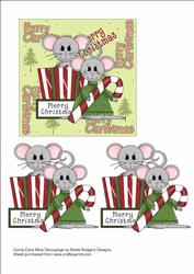 Candy Cane Mice Decoupage