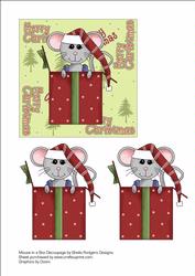 Mouse in a Box Decoupage