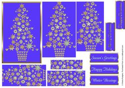 Christmas Tree on Blue