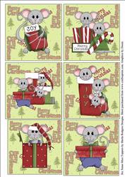 Six Xmas Mice Toppers