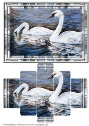 Swans on Lake Panel Card