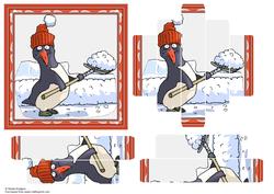 Penguin Clearing Snow Panel Card