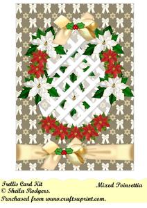 Mixed Poinsettia Trellis Card Kit