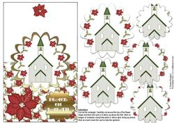 Christmas Church Scalloped Over the Edge Pyramid