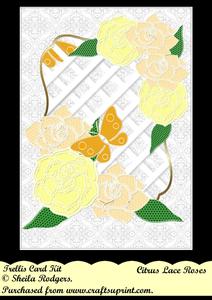 Citrus Lace Roses Trellis Card Kit