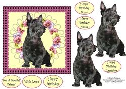 Black Highland Terrier Dog Decoupage