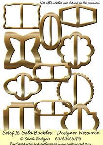 Set of 16 Gold Buckles