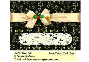 Snowflakes with Bow Trellis Card Kit