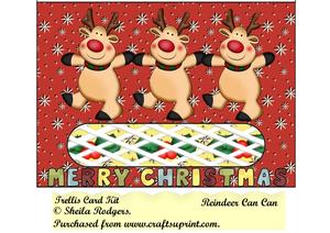 Reindeer Can Can Trellis Card Kit