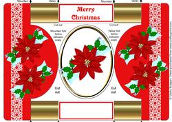 Poinsettia and Holly Oval Pop Out Card