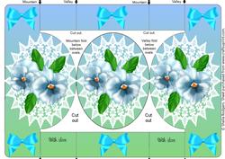 Pale Blue Pansy Oval Folded Pop Out