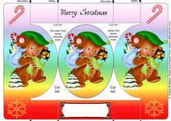 Christmas Mouse Oval Folded Pop Out