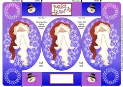 Santa Portrait Oval Folded Pop Out Card
