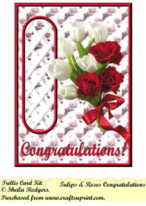 Tulips & Roses Congratulations Trellis/aperture Card