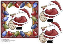 Santa in Light Frame
