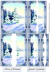Snowy Fir Trees Wavy Edged Side Stacker