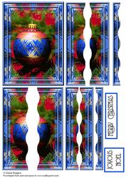 Blue Christmas Bauble Wavy Edged Side Stacker