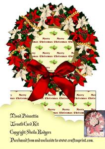 Mixed Poinsettia Wreath Card Kit