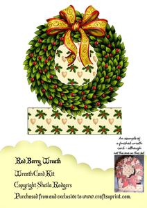 Red Berry Wreath Card Kit