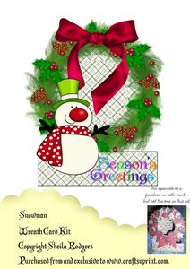 Wreath Card Kit - with Snowman
