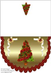 Poinsettia Tree Scalloped Card