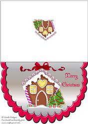 Gingerbread House Scalloped Card