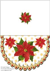 Red Poinsettia Scalloped Card