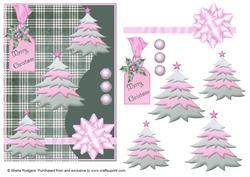 Pink Christmas Tree Trio