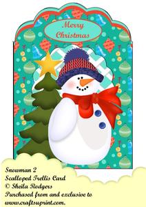 Snowman 2 Scalloped Trellis/aperture Card Kit