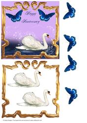 Serene Swan Anniversary Card