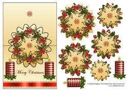 Over the Edge Christmas Rose Wreath and Candles