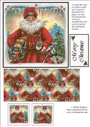 Exploding Card - Vintage Santa with Toys