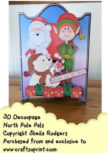 3D North Pole Pals Decoupage Card Kit
