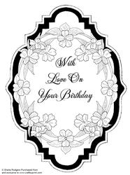 Digital Stamp - Floral Birthday Topper
