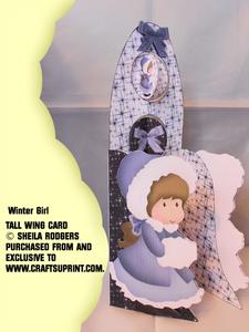 Tall Wing Card - Winter Girl