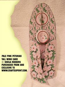Tall Wing Card - Pale Pink Petunias