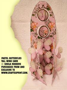 Tall Wing Card - Pastel Butterflies