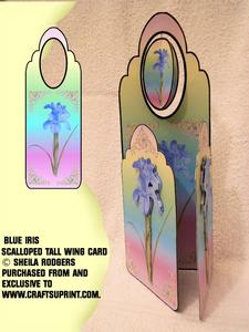 Scalloped Tall Wing Card - Blue Iris