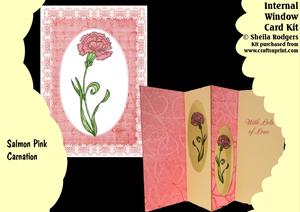 Salmon Pink Carnation Internal Window Card Kit