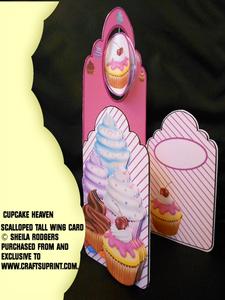 Scalloped Tall Wing Card - Cupcake Heaven
