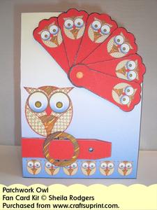 Fan Card - Patchwork Owl