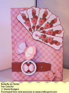 Fan Card - Butterfly on Tartan