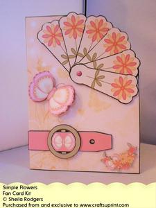 Fan Card - Simple Flowers