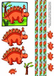 Orange Dinosaur with Babies