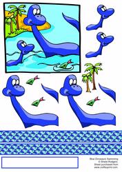 Blue Dinosaurs Swimming
