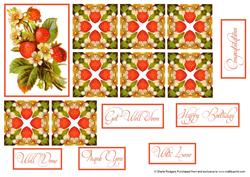 Strawberry Topper and Teabag Tiles