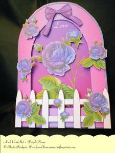 Arch Card Kit - Purple Roses