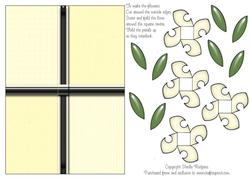 Folded Flower Card - Cream Flowers