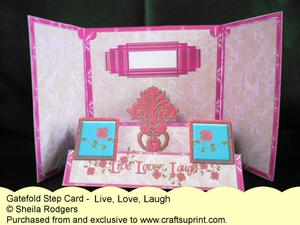 Gatefold Step Card - Live, Love, Laugh