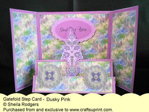 Gatefold Step Card - Dusky Pink